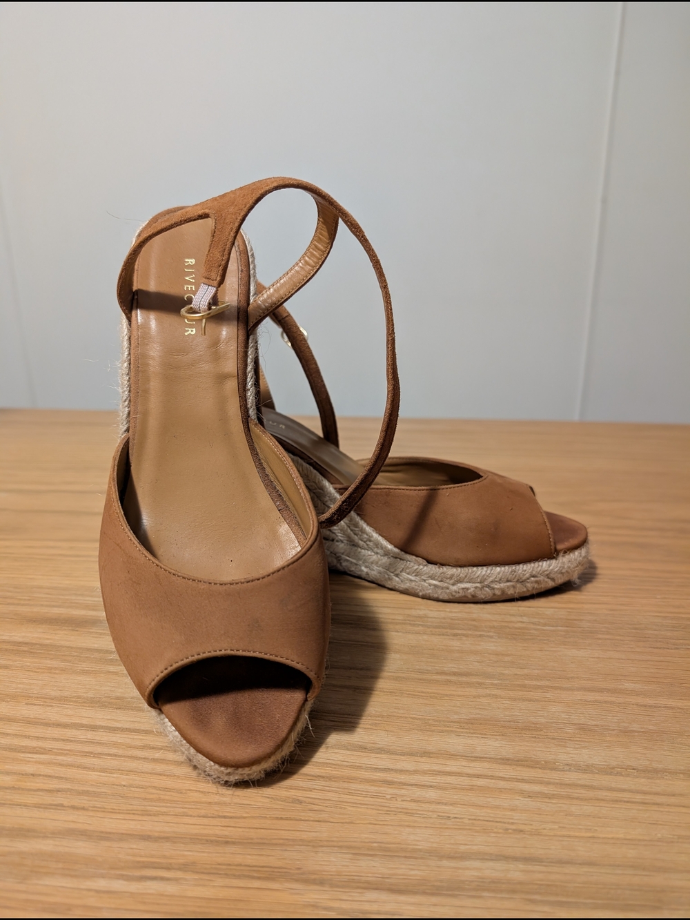 Tan Espadrille Wedge Sandals